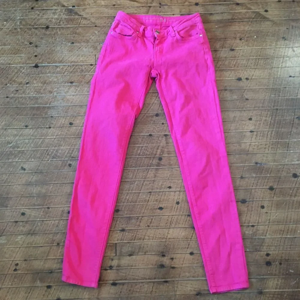 Kate Spade Broome Street hot pink Play Hooky size 24 skinny cropped jeans - Picture 2 of 5